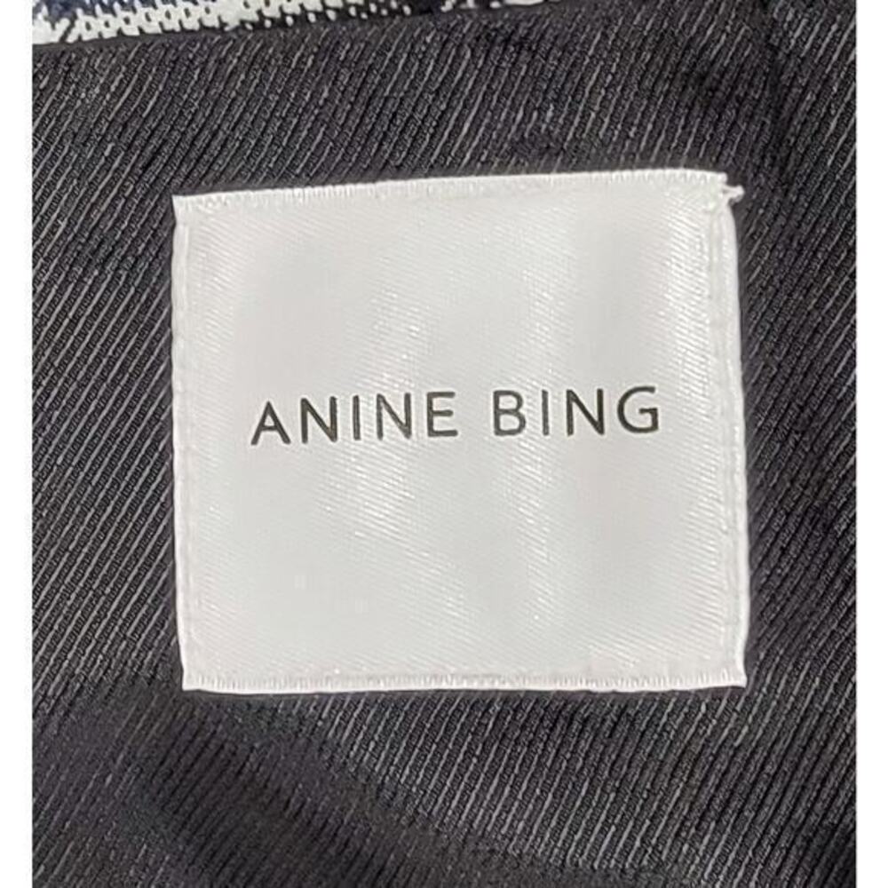 Anine Bing Madeleine Blazer Grey/Blue Plaid size Small Classic Double Breasted‎ - Picture 9 of 10